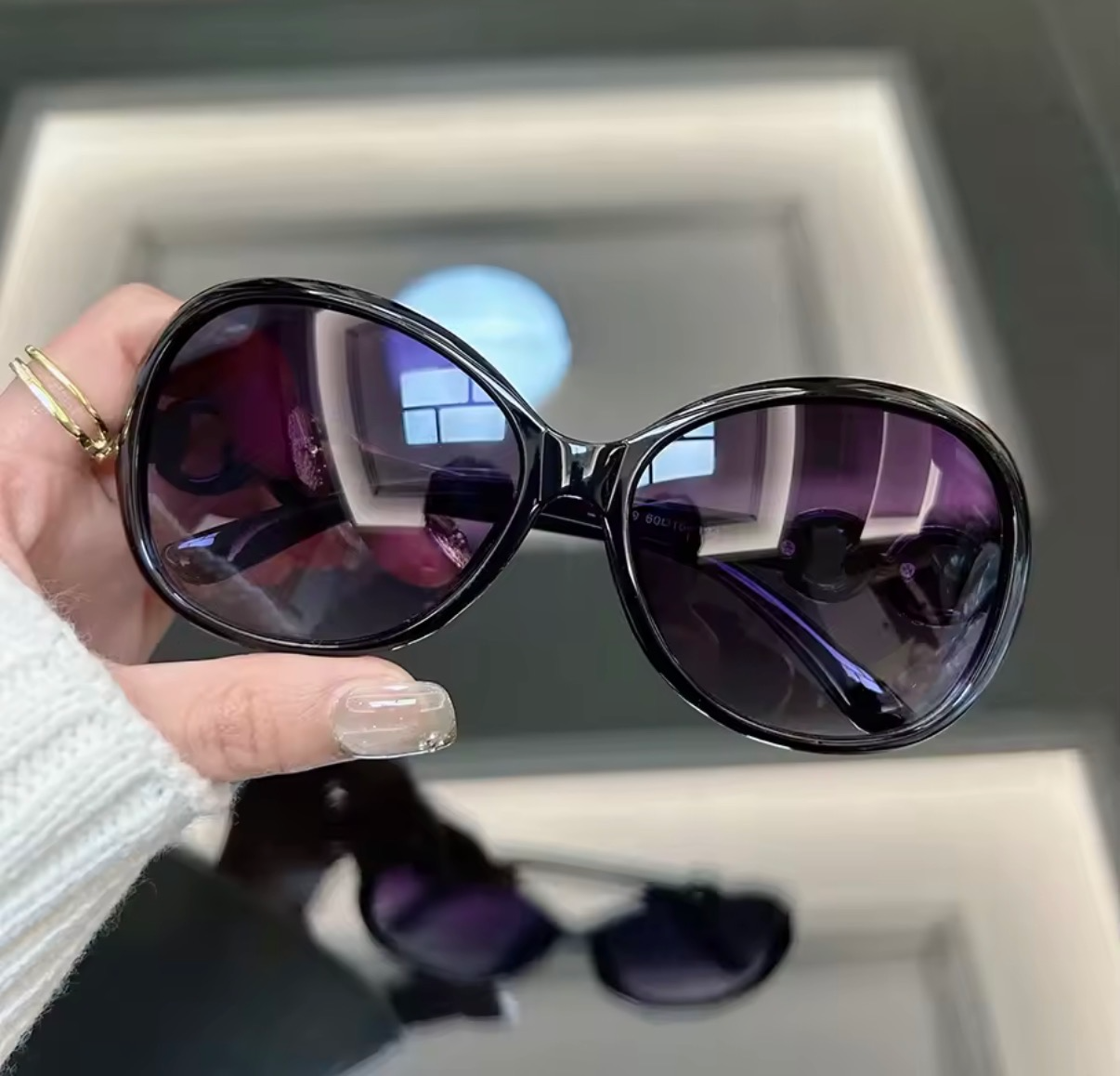 Y2K Baddie in Black Sunglasses